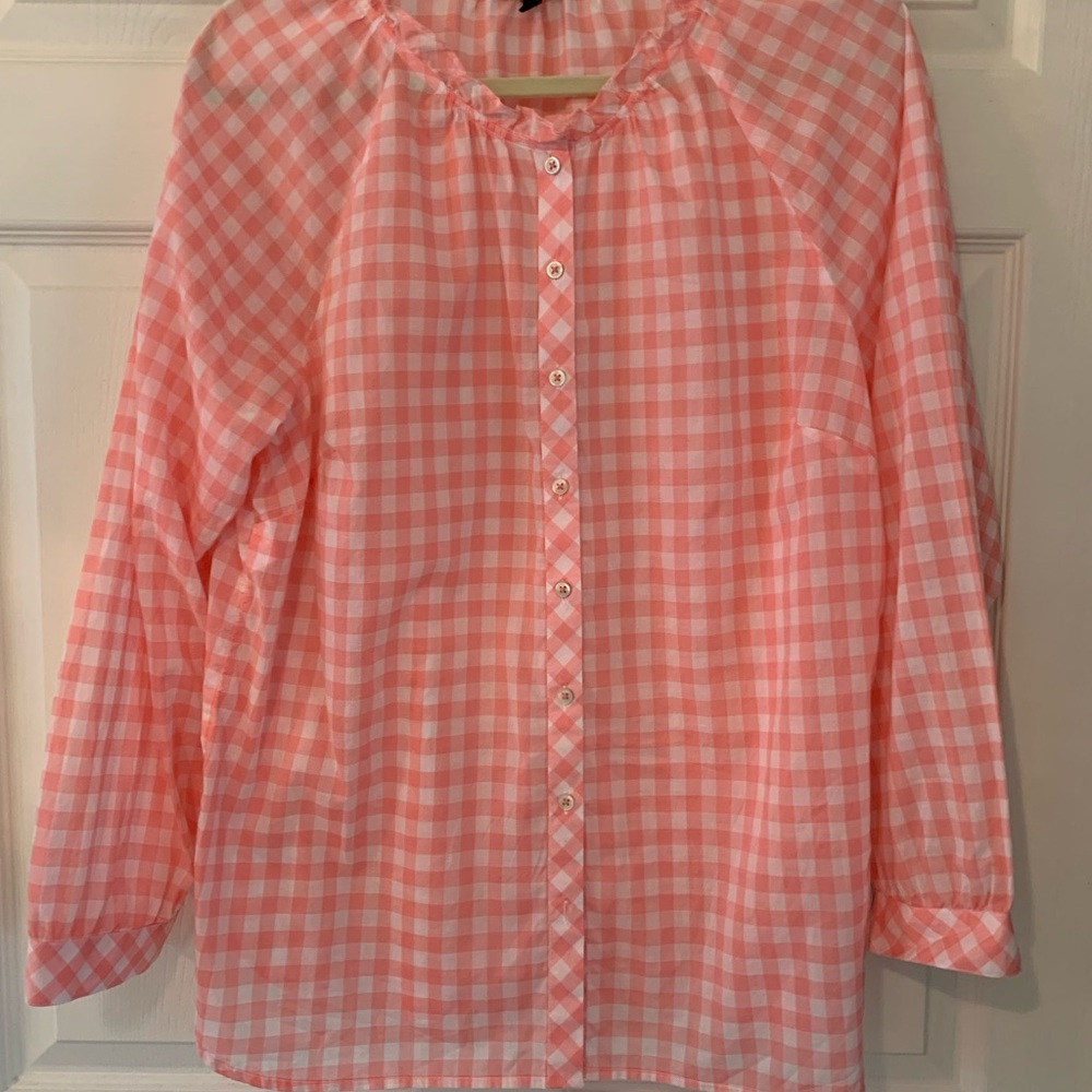 Talbots Pink Gingham Blouse